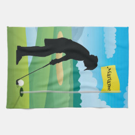 Golfer Design Golfer-Handtuch Geschirrtuch