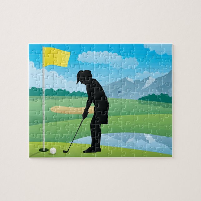 Golfer Design Jigsaw Puzzle (Horizontal)