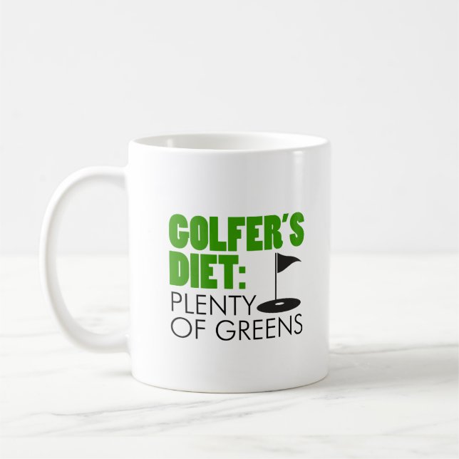 Golfer Diät viele Grüntöne Funny Golfing Tasse (Links)