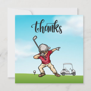 Golfer-Dobbing auf dem Golfplatz dank Dankeskarte