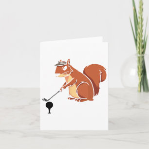 Golfer-Eichhörnchen mit Golf Club - Golfplatz S Karte