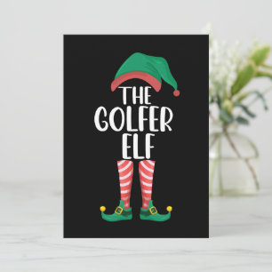 Golfer Elf Golf Familie passt Weihnachten Einladung