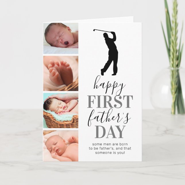 Golfer Foto Neuer Vatertag Karte (Vorderseite)