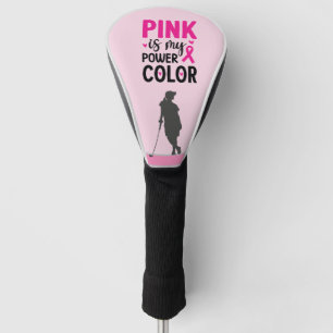 Golfer-Frau, die auf Brustkrebs aufmerksam macht p Golf Headcover