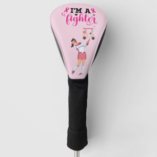 Golfer-Frau, die auf Brustkrebs aufmerksam macht p Golf Headcover