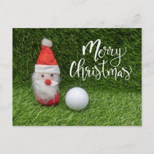 Golfer Frohe Weihnachten mit dem Weihnachtsmann un Postkarte