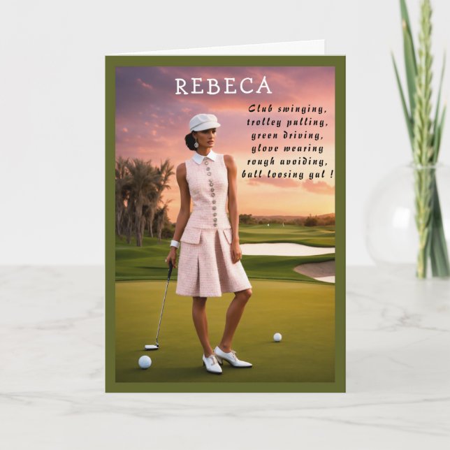 Golfer Funny Birthday niedlicher Golfwitz Dankeskarte (Vorderseite)