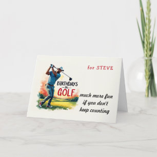 Golfer Funny Birthday wünscht Golfwitz Dankeskarte