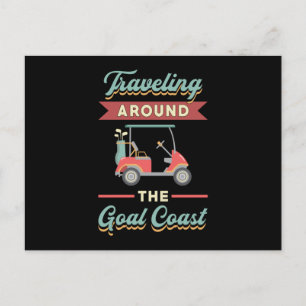 Golfer Funny Funny bei der Fahrt um die Goal Coast Postkarte