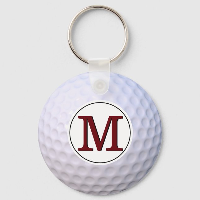 Golfer für das Monogramm des Golfballs auf den Grü Schlüsselanhänger (Vorderseite)