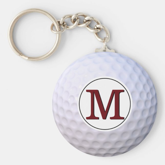 Golfer für das Monogramm des Golfballs auf den Grü Schlüsselanhänger (Vorne)