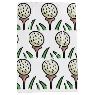 Golfer Geschenk Oversified Golf Balls Gold T-Shirt Mittlere Geschenktüte
