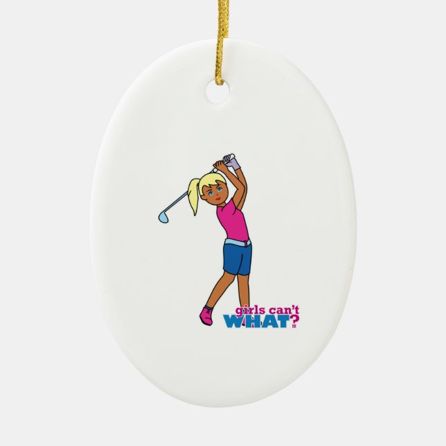 Golfer-Girl 3 Keramik Ornament (Vorne)