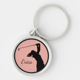 Golfer Girl Golfspielen Personalisiert  Schlüsselanhänger