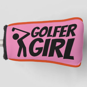 GOLFER GIRL PINK PUTTER GOLFKOPFDECKEL GOLF HEADCOVER
