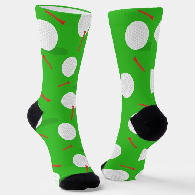 Golfer Golf Balls und T-Shirts Spaß Socken (Gewinkelt)