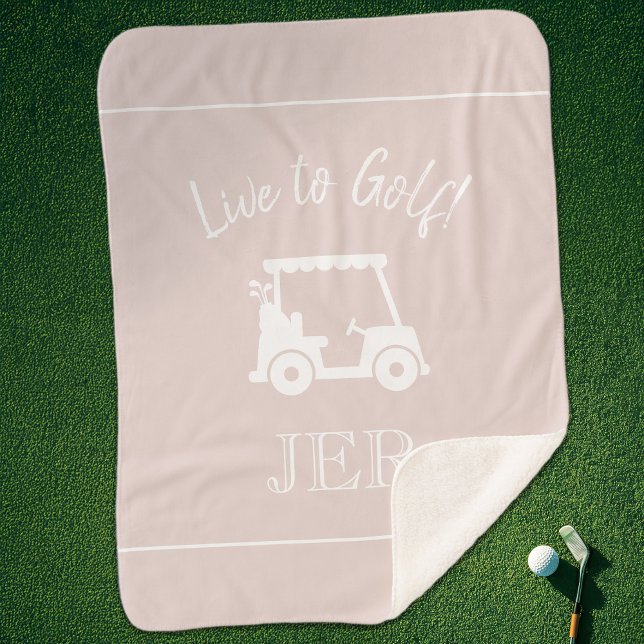 Golfer Golf Cart Mit Monogramm Initialen Chic Pink Sherpadecke (Golfer Golf Cart Monogrammed Initials Chic Pink Sherpa Blanket)