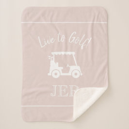 Golfer Golf Cart Mit Monogramm Initialen Chic Pink Sherpadecke