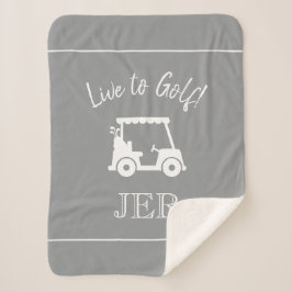 Golfer Golf Cart Mit Monogramm Initialen Grau Weiß Sherpadecke