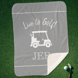Golfer Golf Cart Mit Monogramm Initialen Grau Weiß Sherpadecke