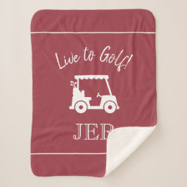 Golfer Golf Cart Mit Monogramm Initialen Sport Red Sherpadecke