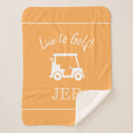 Golfer Golf Cart Monogram Initials orange Gelb Sherpadecke