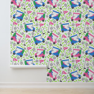 Golfer Golf Cart Preppy Tapete