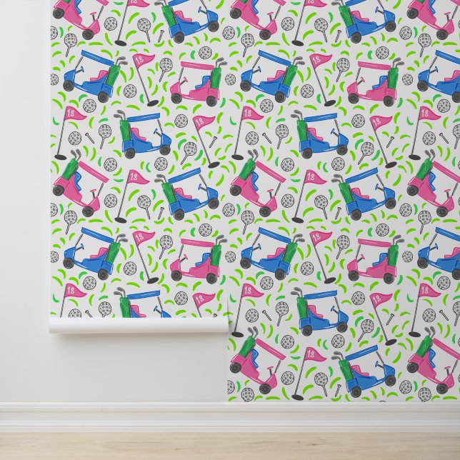 Golfer Golf Cart Preppy Tapete (Anwendung)