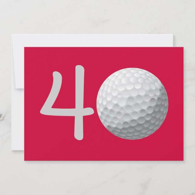 Golfer Golf Golfing 40. Geburtstag Einladung (Vorderseite)