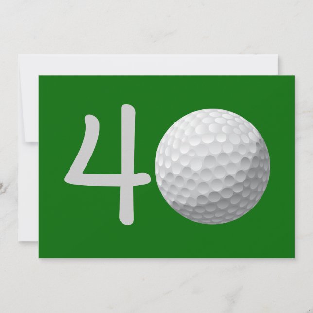 Golfer Golf Golfing 40. Geburtstag Einladung (Vorderseite)