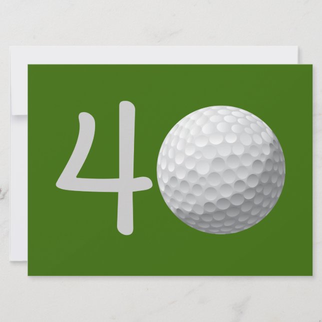 Golfer Golf Golfing 40. Geburtstag Einladung (Vorderseite)
