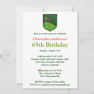 Golfer Golf Golfing 65. Geburtstag Einladung