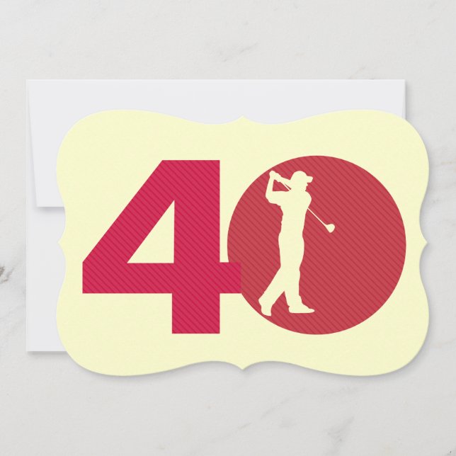 Golfer Golf Green tan 40. Geburtstag Einladung (Vorderseite)
