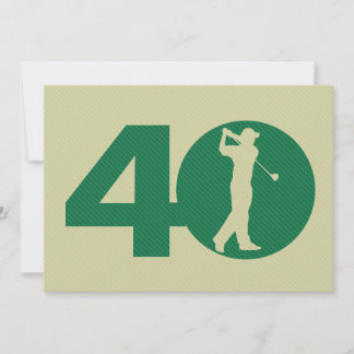 Golfer Golf Green Tan 40. Geburtstag Einladung