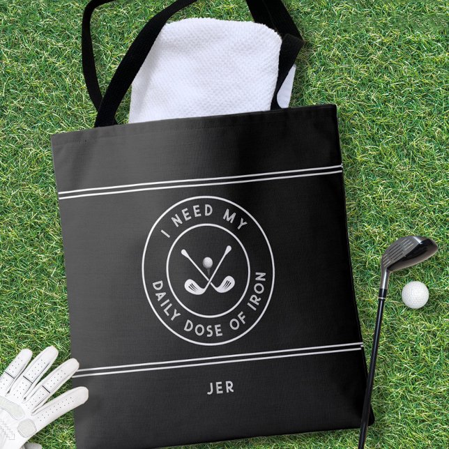 Golfer Golf Iron Spaß Funny Modernstes Schwarz-wei (Cute golf tote is a unique custom useful gift for golfers!
)