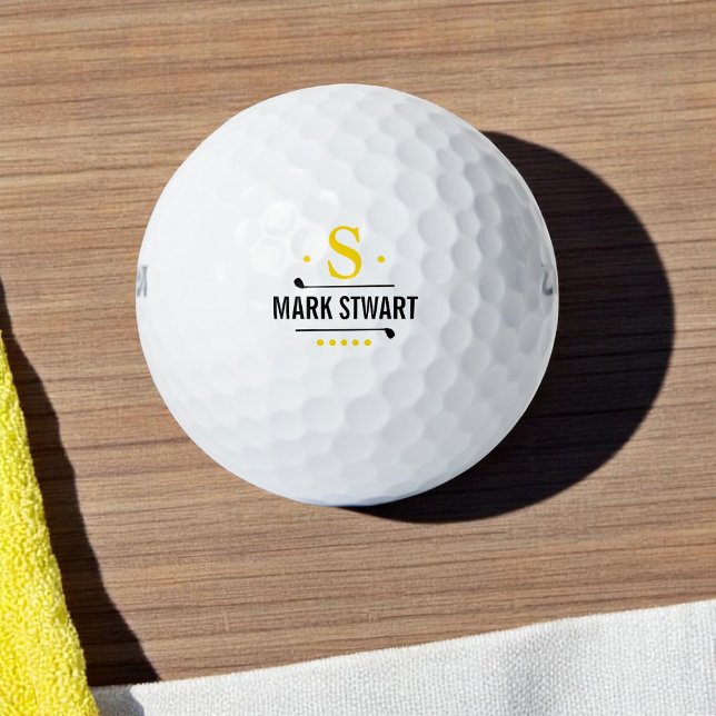 Golfer-Golf-Klasse Monogram Golfball (Von Creator hochgeladen)