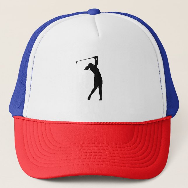 Golfer Golf Person Silhouette Snow Globe C Truckerkappe (Vorderseite)