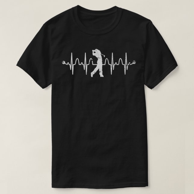 Golfer Golf Player Heartbeat Golfplatz Golf Pull T-Shirt (Design vorne)