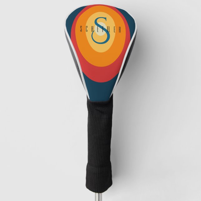 Golfer Golf Player Personalisiert Monogramm und Na Headcover (Vorderseite)