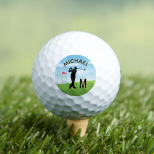 Golfer Golfplatz Individuelle Name 3-D Monogram Golfball