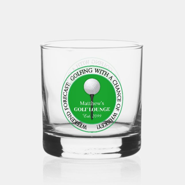 Golfer Golfspielen Golfer Ball T-Shirt Rocks Drink Whiskyglas (Vorderseite)