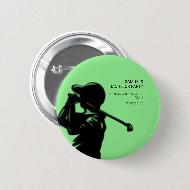Golfer-Golftrip Bachelor Party minimal Button (Vorne & Hinten)