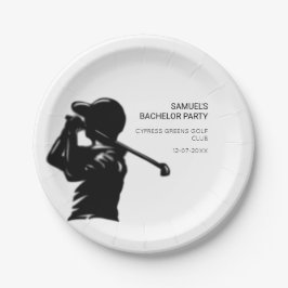Golfer-Golftrip Bachelor Party minimal Pappteller
