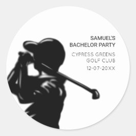 Golfer-Golftrip Bachelor Party minimal Runder Aufkleber