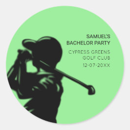 Golfer-Golftrip Bachelor Party minimal Runder Aufkleber