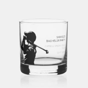 Golfer-Golftrip Bachelor Party minimal Whiskyglas