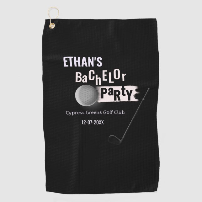 Golfer Groom Bachelor Party Classic White Black Golfhandtuch (Vorderseite)
