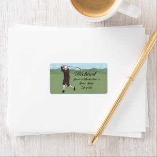 Golfer, handgezeichnet und gestrichen adressaufkleber