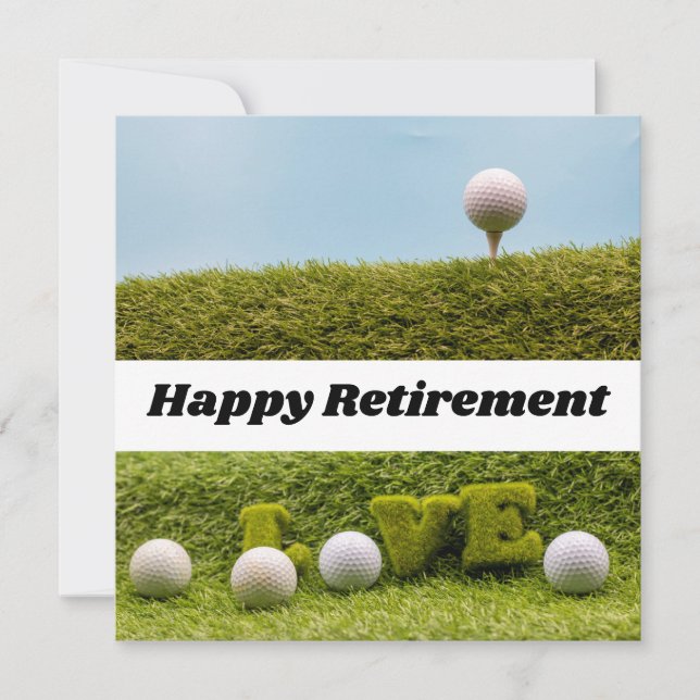 Golfer Happy Retirement Golf Ball mit Liebe Karte (Vorderseite)