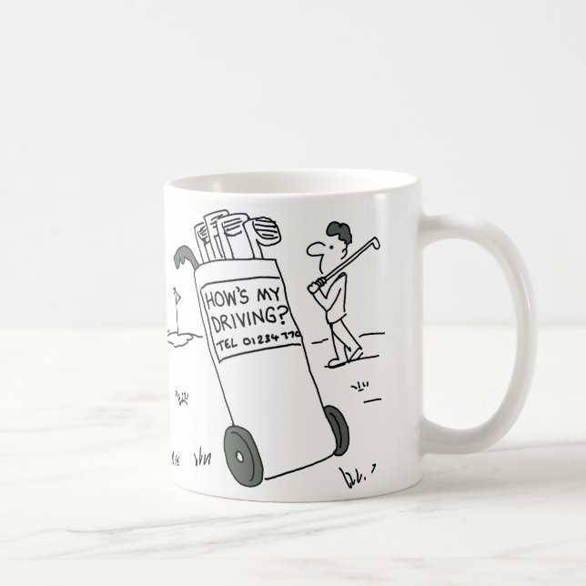 Golfer hat Sprichwort "Wie fahre ich?" Tasse (Rechts)